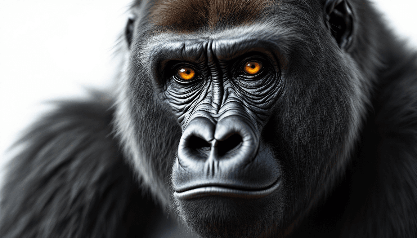 GORILLA, NIKON 850, WHITE BACKGROUND--s 750