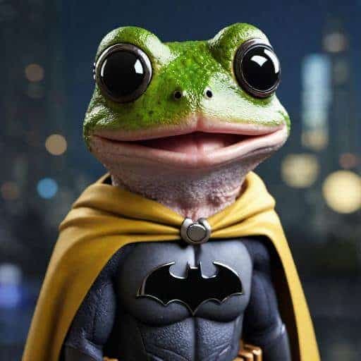 Example 4: Coqui frog in batman uniform, 8k 