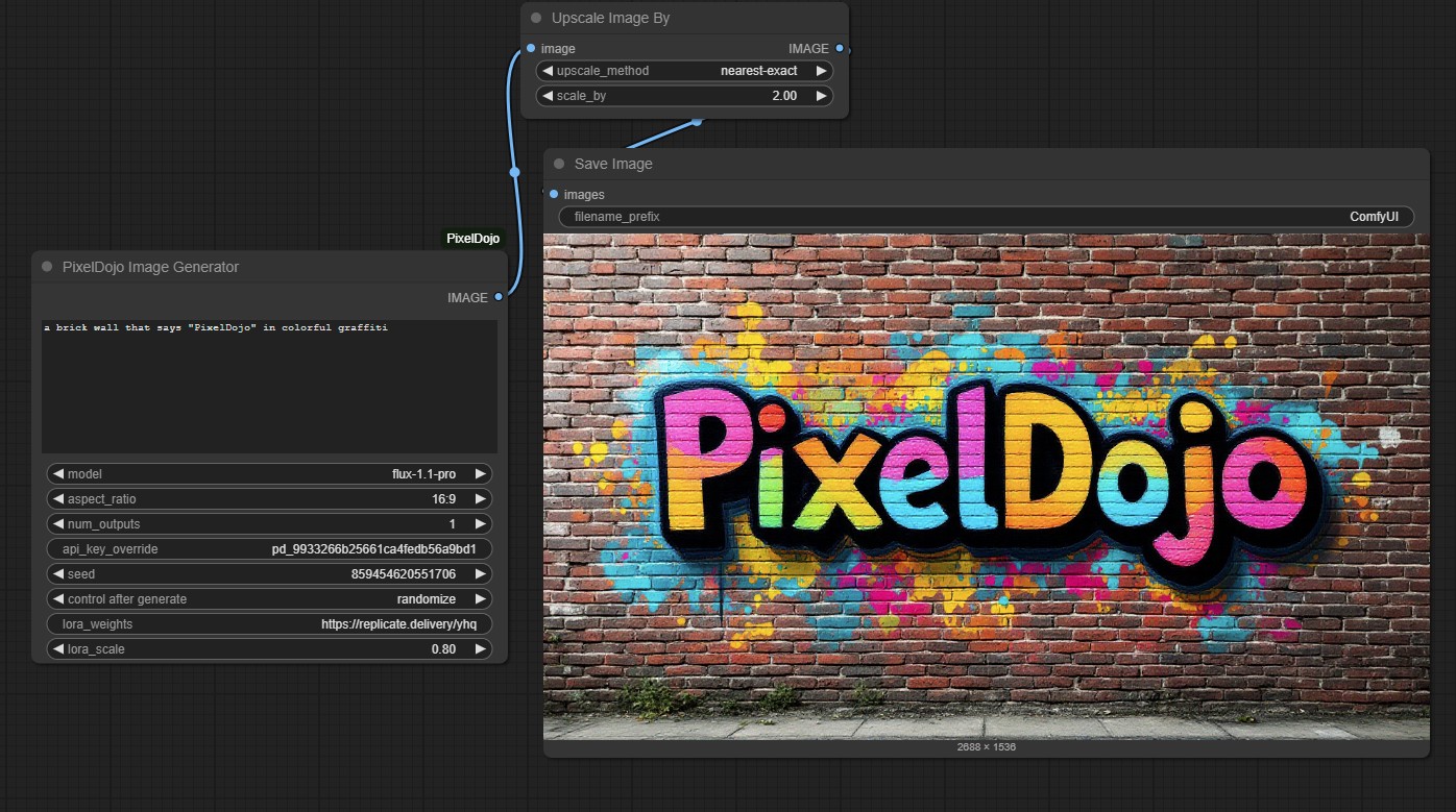 PixelDojo ComfyUI Integration AI Image Generation Node